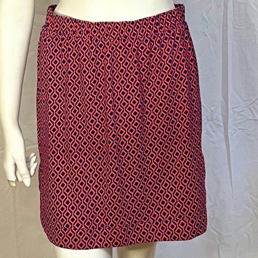 Ellie Kai Size 8 Navy Blue and Coral Mini Skirt, Size 8